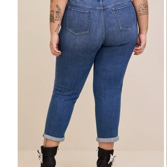 NWT Torrid Boyfriend Straight Vintage Stretch Mid-Rise Jean 16XS - Picture 2 of 5